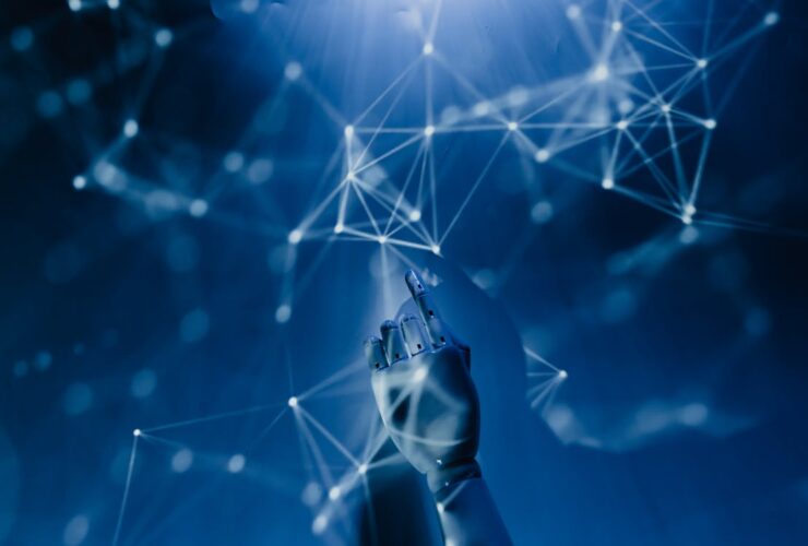 Interfaz de inteligencia artificial en pantalla